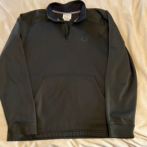 Dark Green Champion quarter zip up sweatshirt. Size Medium